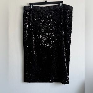 Simply Vera Vera Wang Black Sequin Pencil Skirt